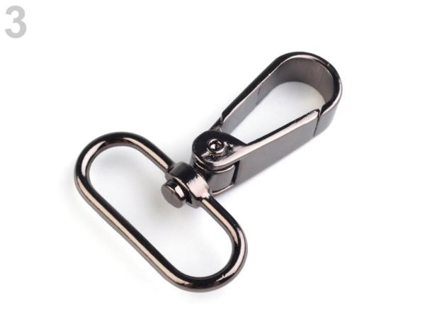 Metall Karabiner 32 mm Nickel Schwarz